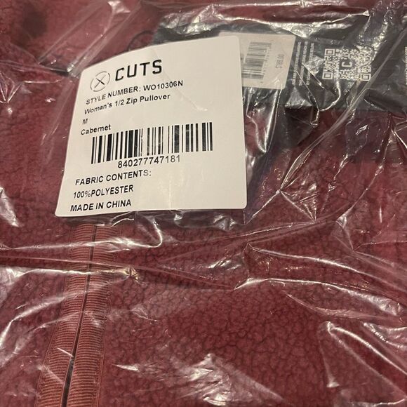 CUTS Polartec® Sherpa 1/2 Zip |Cabernet Classic-Fit Womens Sweatshirt NWT - Picture 5 of 6